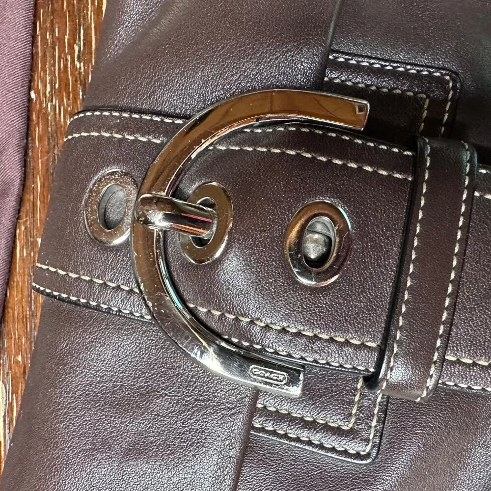 Vintage Coach Y2K Brown Leather Shoulder Bag With Dust Bag - Picture 11 of 15
